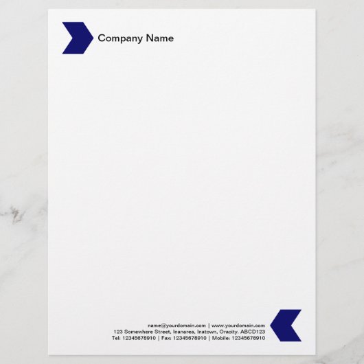 En-tête De Lettre Chevron - Deep Navy Blue (Devant)