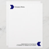 En-tête De Lettre Chevron - Deep Navy Blue (Devant / Derrière)