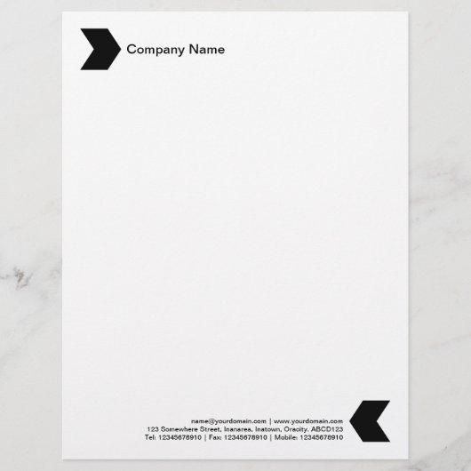 En-tête De Lettre Chevron - Noir (Devant)