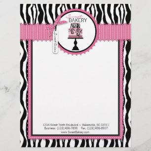 En-tête de lettre chic de boulangerie de gâteau de