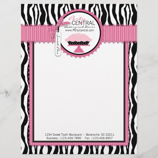 En-tête de lettre chic de boulangerie de tarte de (Devant)