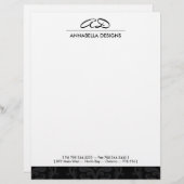 En-tête de lettre chic de damassé (Devant / Derrière)