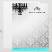 En-tête de lettre chic étincelant de turquoise de (Devant / Derrière)