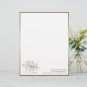 EN-TÊTE DE LETTRE CHIC FAUX PALE GOLD SILVER LOTUS FLOTUS (Debout devant)