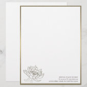 EN-TÊTE DE LETTRE CHIC FAUX PALE GOLD SILVER LOTUS FLOTUS (Devant / Derrière)