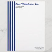 En-tête De Lettre Chic Navy Blue & White Vertical Stripes Profession (Devant)