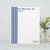 En-tête De Lettre Chic Navy Blue & White Vertical Stripes Profession (Debout devant)