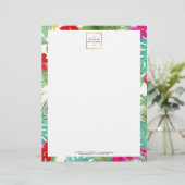 En-tête De Lettre Chic Tropical Print Watercolor Designer (Debout devant)