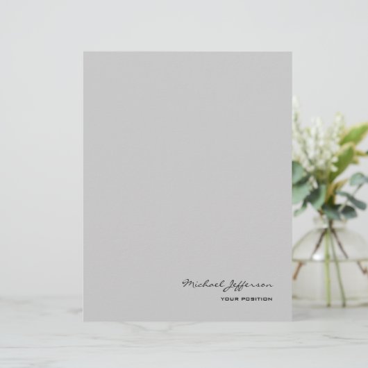 En-tête De Lettre Chic Unique Script Calligraphie Nom Gris (Debout devant)