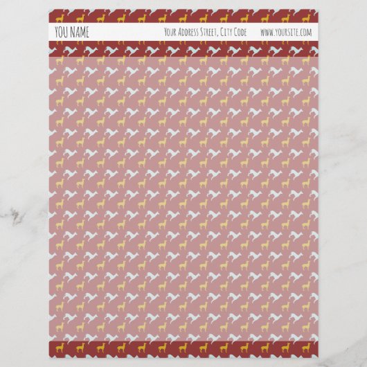 En-tête De Lettre Chien Année2018 Chiens Motif en-tête personnalisé (Devant)