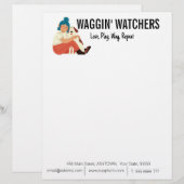 En-tête De Lettre Chien assis Business Custom (Devant / Derrière)