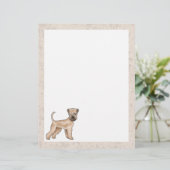 En-tête De Lettre Chien caricaturé doux irlandais (Debout devant)