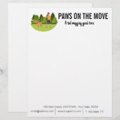 En-tête De Lettre Chien marchant affaires sur mesure (Devant / Derrière)