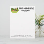 En-tête De Lettre Chien marchant affaires sur mesure (Debout devant)