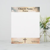 En-tête De Lettre Christian Sunrise Pasteur de l'Église de Croix (Debout devant)