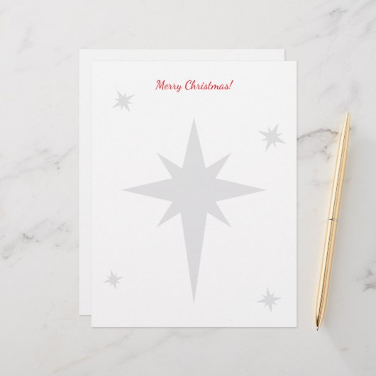 En-tête De Lettre Christmas letterhead with star of Bethlehem (Devant/Arrière en situation)