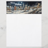 En-tête De Lettre Christmas Winter Village (Devant)