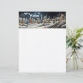 En-tête De Lettre Christmas Winter Village (Debout devant)