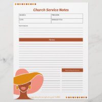 Church Ethnic Woman Service Notes Bible chrétienne