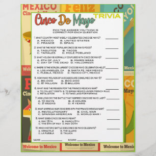 En-tête De Lettre Cinco De Mayo Trivia Jeu
