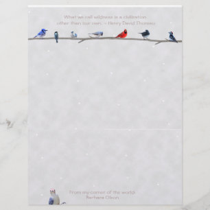 En-tête De Lettre Citation de Thoreau d'oiseau-En-tête de lettre