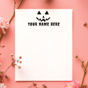 En-tête De Lettre Citrouille personnalisé Halloween Votre Nom