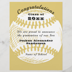 En-tête De Lettre Classe de Faire-part d'études de baseball