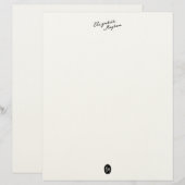 En-tête De Lettre Classic Handwritten Name Monogram Letterhead (Devant / Derrière)