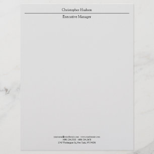 En-tête De Lettre Classique Professionnel Gris clair Simple