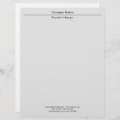En-tête De Lettre Classique Professionnel Gris clair Simple (Devant / Derrière)