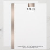 En-tête De Lettre Classy Brossé Rose Gold Professionnel (Devant / Derrière)