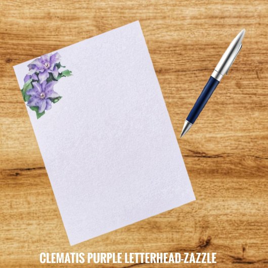 En-tête De Lettre Clematis violet