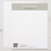 En-tête De Lettre Code QR professionnel classique Matcha (Devant / Derrière)