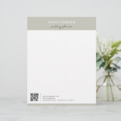 En-tête De Lettre Code QR professionnel classique Matcha (Debout devant)