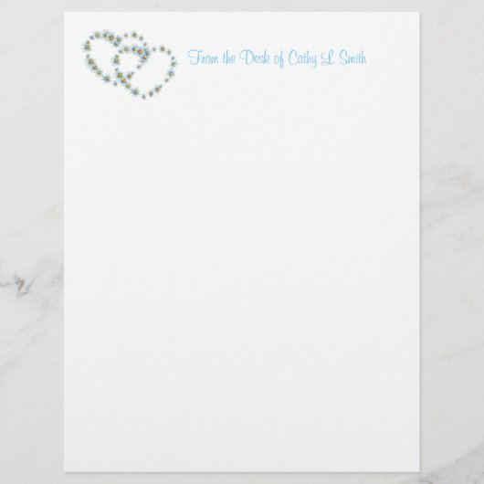 En-tête De Lettre Coeurs et fleurs Élégant papier en-tête (Devant)