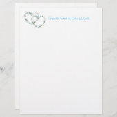 En-tête De Lettre Coeurs et fleurs Élégant papier en-tête (Devant / Derrière)