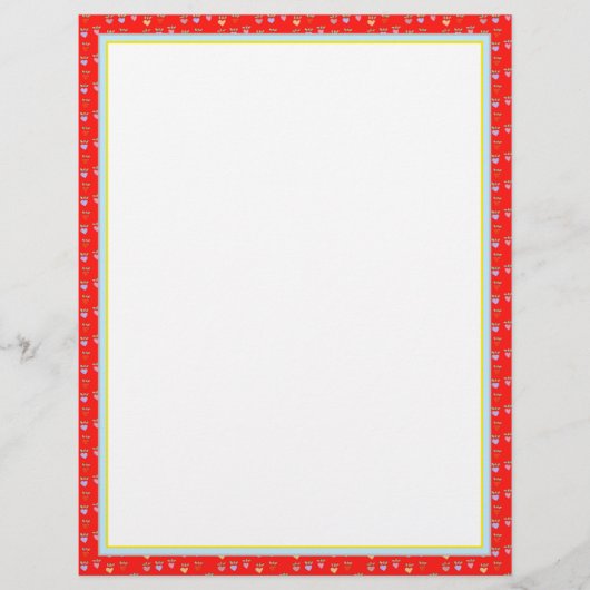 En-tête De Lettre Coeurs rouges (Devant)