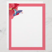 En-tête De Lettre Colibri bleu et vert (Devant / Derrière)