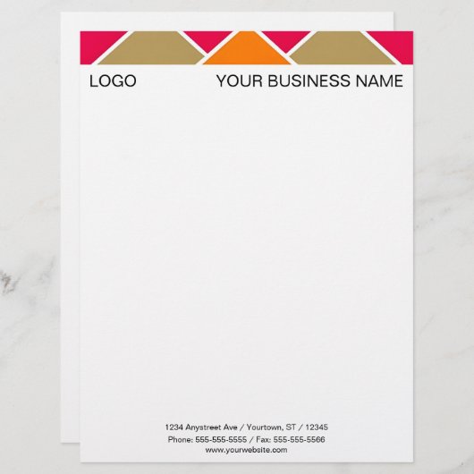 En-tête De Lettre Colorful Triangles Top (Devant / Derrière)