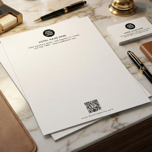 En-tête De Lettre Conception de logo d'hôtel personnalisé et de code