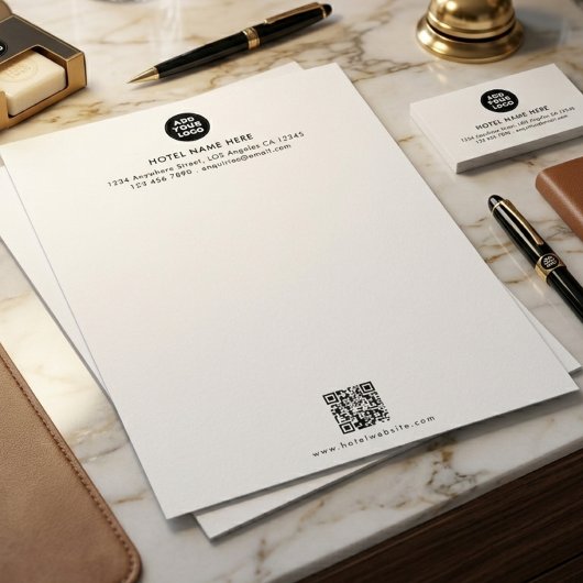 En-tête De Lettre Conception de logo d'hôtel personnalisé et de code
