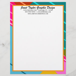 En-tête De Lettre Conception graphique géométrique aux couleurs vive