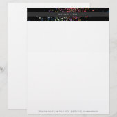 En-tête De Lettre Confetti Bokeh coloré sur Black Modern (Devant / Derrière)