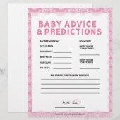 En-tête De Lettre Conseils et prédictions pour bébé [Dentelle de lux (Devant / Derrière)