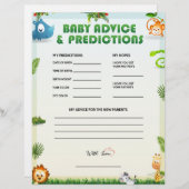 En-tête De Lettre Conseils et prédictions pour bébé [Thème animal] (Devant / Derrière)