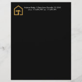 En-tête De Lettre Construction Moderne Bâtiment Noir & Bronze (Devant)