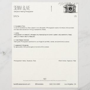 En-tête De Lettre Contrat de photographe de caméra botanique - Page