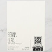 En-tête De Lettre Contrat de photographe de caméra botanique - Page  (Dos)