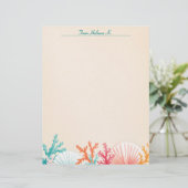 En-tête De Lettre Coquilles de Saint-Jacques et corail (Debout devant)