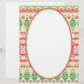 En-tête De Lettre Corail rose vert et beige (Devant / Derrière)